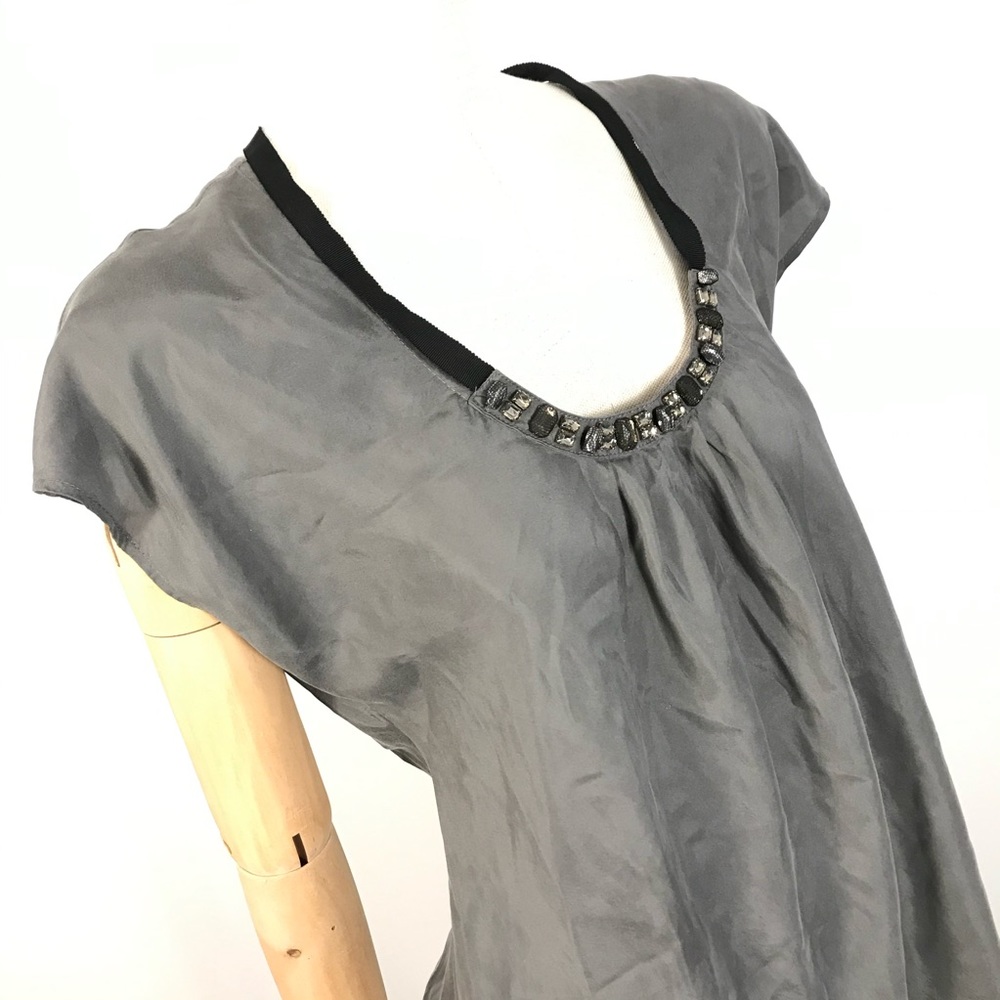 MICHAEL Michael Kors Gray Beaded Blouse - Picture 3 of 9